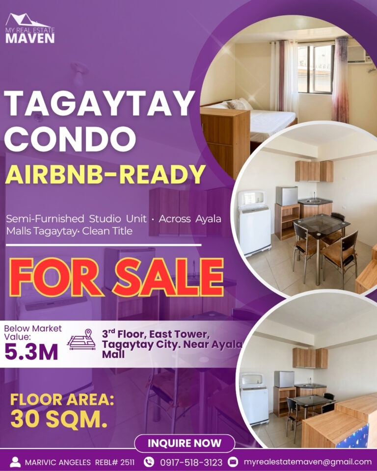 Tagaytay Condo | Airbnb- Ready Property FOR SALE! Near Ayala Malls 1 3 768x960